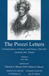 Cover: The Piozzi Letters: Correspondence of Hester Lynch Piozzi, 1784-1821 (formerly Mrs. Thrale), Volume 6, 1817-1821