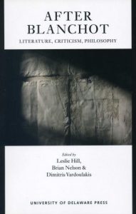 Cover: After Blanchot: Literature, Criticism, Philosophy